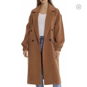 NORDSTROM x Avec les filles Caramel wool blend oversized walking coat size small